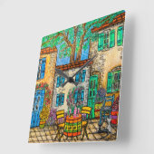 Horloge Carrée Souvenirs de l'horloge murale provençale par Lisa  (Angle)