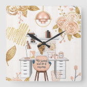 Horloge Carrée Soyez Effrayé & Faites-Le De Toute Façon (Recto)