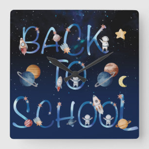Horloge Carrée Space, back to school