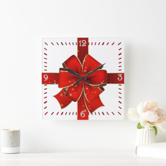 Horloge Carrée Sparkling Bow Clock (Maison)