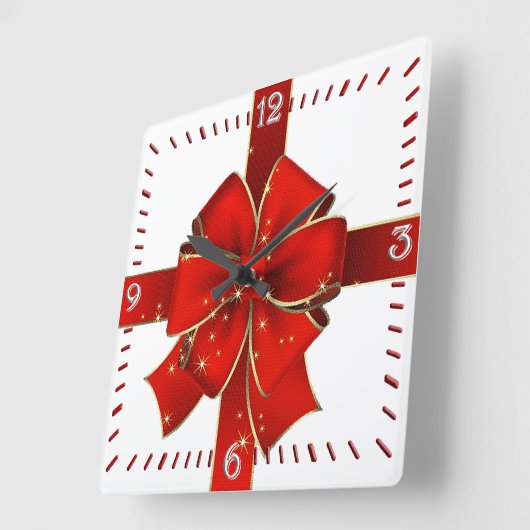 Horloge Carrée Sparkling Bow Clock (Angle)