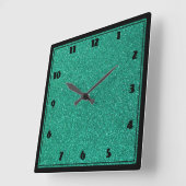Horloge Carrée Sparkling Green Glitter (Angle)