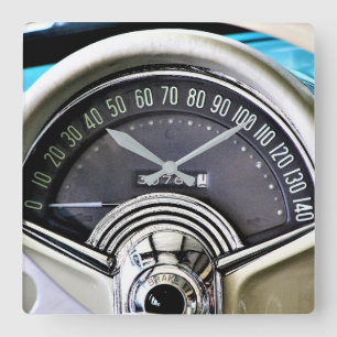 Horloge Carrée Speedometer de voiture de sport classique 1957
