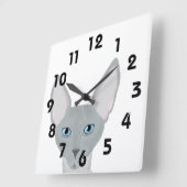 Horloge Carrée Sphynx Cat Wall Clock (Angle)