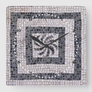 Horloge Carrée Spirale de mosaïque romaine antique