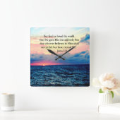 HORLOGE CARRÉE SPIRITUAL JOHN 3:16 PHOTO (Maison)