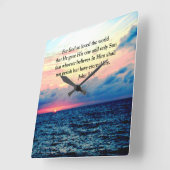 HORLOGE CARRÉE SPIRITUAL JOHN 3:16 PHOTO (Angle)