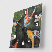 Horloge Carrée Splendid Koi Fish (Angle)