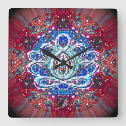 Horloge Carrée Splendorous Zen Lotus Clock (Recto)