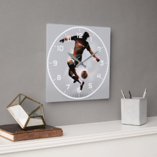 Horloge Carrée Sport Football Football moderne