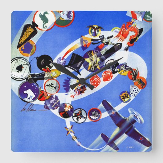 Horloge Carrée Squadron (Recto)