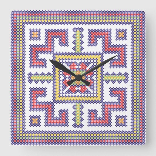 Horloge Carrée Square cross-stitch (Recto)