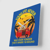 Horloge Carrée square wall clock "VANLIFE..." (Angle)