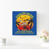 Horloge Carrée square wall clock "VANLIFE..." (Maison)