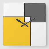 Horloge Carrée Squares blanches de Yellow (Recto)