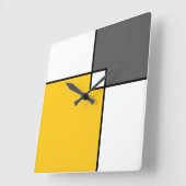 Horloge Carrée Squares blanches de Yellow (Angle)