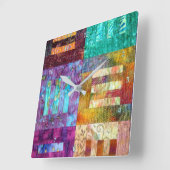 Horloge Carrée Squares de quilting (Angle)