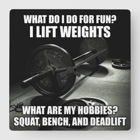 Horloge Carrée Squat, Banc, Deadlift - Motivation (Recto)