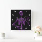 Horloge Carrée Squelette de guitare aérienne violette (Maison)