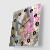 Horloge Carrée Squirl in A Birdhouse (Angle)
