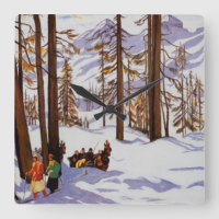 St. Moritz Vintage Skiers Élégance Alpine Art