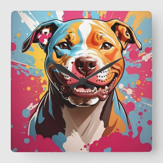 Horloge Carrée Staffordshire Birthday Fun (Recto)