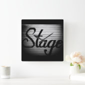 Horloge Carrée "Stage" Vintage Sign (Maison)