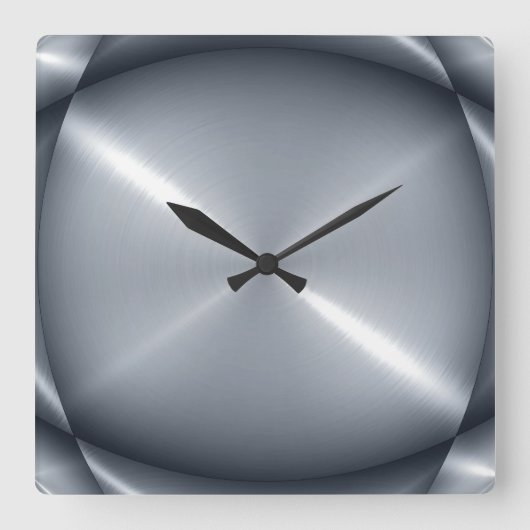 Horloge Carrée Stainless Steel Metal Look (Recto)