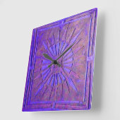 Horloge Carrée STAR DU MATIN, Bleu pourpre (Angle)