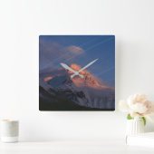 Horloge Carrée Star Trail | Mt Everest Tibet, Chine (Maison)