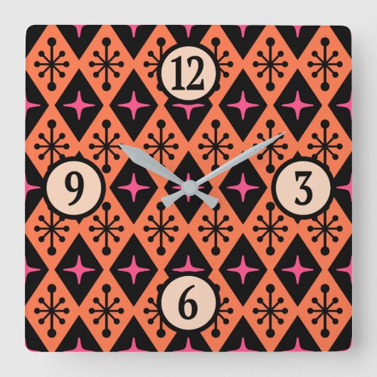 Horloge Carrée Starburst Pattern (Recto)