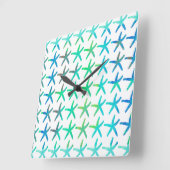 Horloge Carrée Starfish Coastal Beach  (Angle)