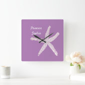 Horloge Carrée Starfish Coastal Beach Nom du prêteur Modèle Cute (Maison)