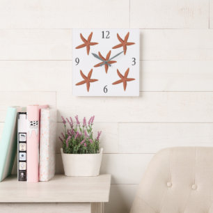 Horloge Carrée Starfish - Sherman Denton Fish Lithograph