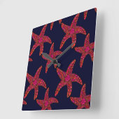 Horloge Carrée Starfish Style (Angle)