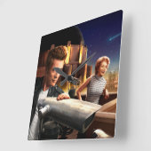 Horloge Carrée Stargazers (Angle)