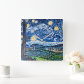 Horloge Carrée Starry Night Belmont Lancashire (Maison)