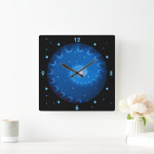 Horloge Carrée Starry Night Fractal Wall Clock (Maison)
