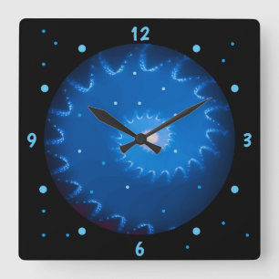 Horloge Carrée Starry Night Fractal Wall Clock