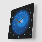 Horloge Carrée Starry Night Fractal Wall Clock (Angle)