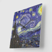 Horloge Carrée Starry Night, Vincent Van Gogh. (Angle)
