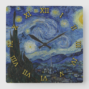 Horloge Carrée Starry Night Vincent van Gogh