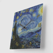 Horloge Carrée Starry Night Vincent van Gogh (Angle)