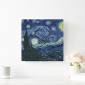 Horloge Carrée Starry Night Vincent van Gogh Art Peinture (Maison)