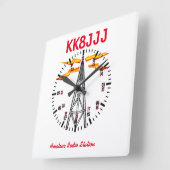 Horloge Carrée Station Clock for Ham Radio Operators (Angle)