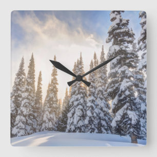 Horloge Carrée Station de ski de Crystal Mountain, près de Mt Rai
