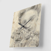 Horloge Carrée Statue dans le Jardin I (Angle)