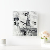 Horloge Carrée Statue de Liberty Wall Clock (Maison)