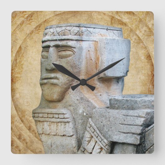 Horloge Carrée Statue maya Chacmool (Recto)