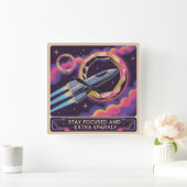 Horloge Carrée Stay Focused And Extra Sparkly (Maison)